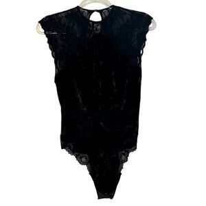 Victoria's Secret Velvety Lace Black Bodysuit M